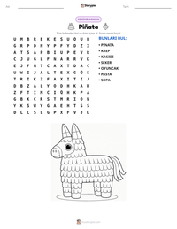 Piñata yazdırılabilir çalışma sayfası önizlemesi