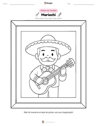 Prévia da folha de atividades imprimível Mariachi