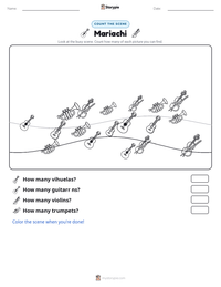 Mariachi printable worksheet preview