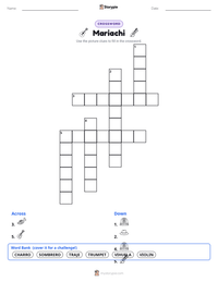 Mariachi printable worksheet preview