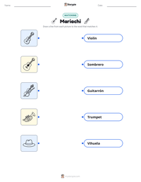 Mariachi printable worksheet preview
