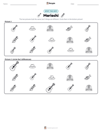 Mariachi printable worksheet preview