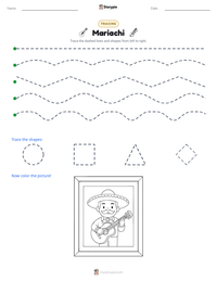 Mariachi printable worksheet preview