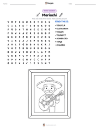 Mariachi printable worksheet preview