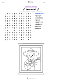 Aperçu de la feuille de travail imprimable Mariachi