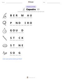 Capoeira printable worksheet preview