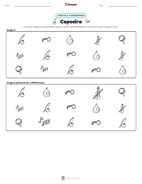 Aperçu de la feuille de travail imprimable Capoeira