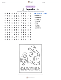 Vista previa de la hoja de trabajo imprimible de Capoeira