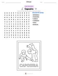 Prévia da folha de atividades imprimível Capoeira