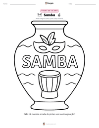 Prévia da folha de atividades imprimível Samba