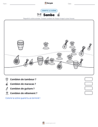Aperçu de la feuille de travail imprimable Samba