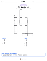 Samba printable worksheet preview