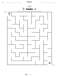 Samba printable worksheet preview
