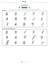 Samba printable worksheet preview