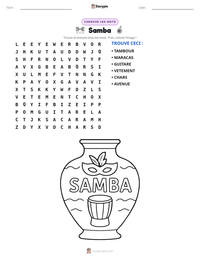 Aperçu de la feuille de travail imprimable Samba