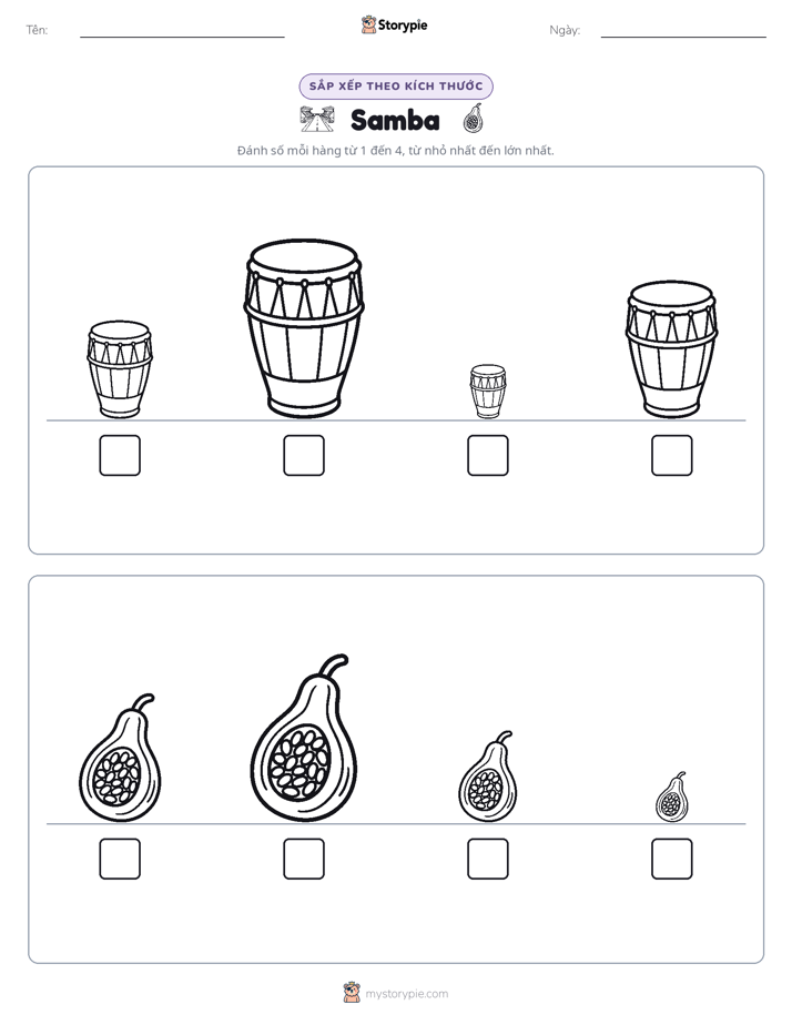 Thứ Tự Kích Thước