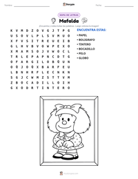 Vista previa de la hoja de trabajo imprimible de Mafalda