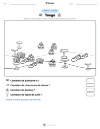 Aperçu de la feuille de travail imprimable Tango