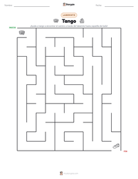 Vista previa de la hoja de trabajo imprimible de Tango