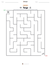 Tango afdrukbare werkblad voorbeeld