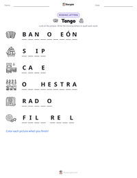 Tango printable worksheet preview