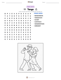 Tango druckbare Arbeitsblatt Vorschau