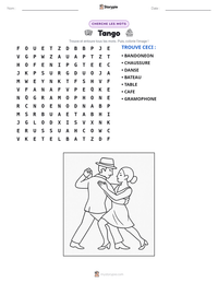 Aperçu de la feuille de travail imprimable Tango