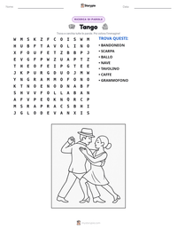 Anteprima della scheda stampabile di Tango