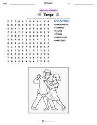 Podgląd drukowalnego arkusza ćwiczeń Tango