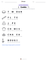 Aperçu de la feuille de travail imprimable Cumbia