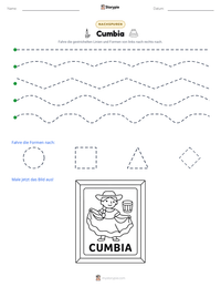 Cumbia druckbare Arbeitsblatt Vorschau