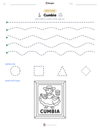 Cumbia yazdırılabilir çalışma sayfası önizlemesi