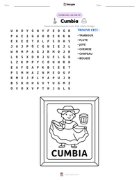 Aperçu de la feuille de travail imprimable Cumbia