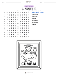 Prévia da folha de atividades imprimível Cumbia