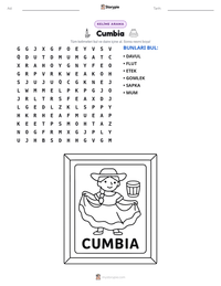 Cumbia yazdırılabilir çalışma sayfası önizlemesi
