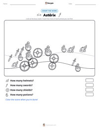 Astérix printable worksheet preview