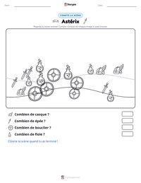 Aperçu de la feuille de travail imprimable Astérix