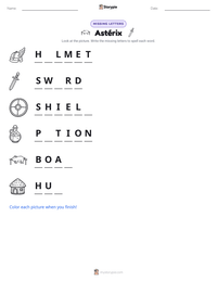Astérix printable worksheet preview
