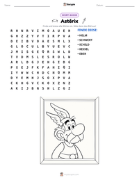 Astérix druckbare Arbeitsblatt Vorschau