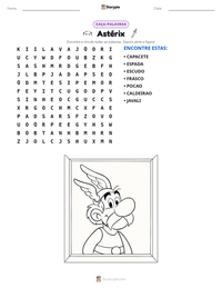 Prévia da folha de atividades imprimível Astérix