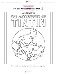 Aperçu de la feuille de travail imprimable Les Aventures de Tintin