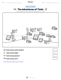 The Adventures of Tintin printable worksheet preview