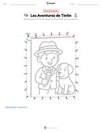 Aperçu de la feuille de travail imprimable Les Aventures de Tintin