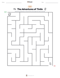 The Adventures of Tintin printable worksheet preview