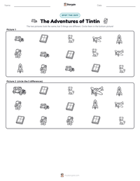 The Adventures of Tintin printable worksheet preview