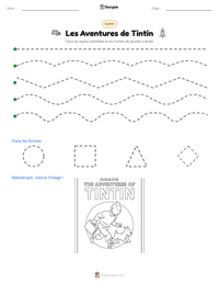 Aperçu de la feuille de travail imprimable Les Aventures de Tintin