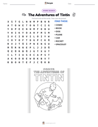 The Adventures of Tintin printable worksheet preview