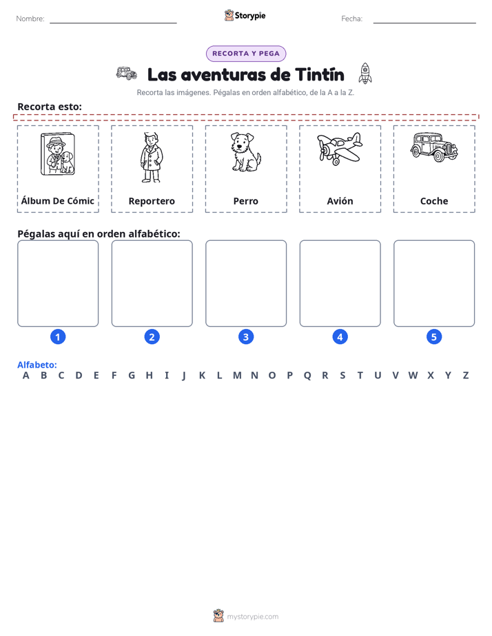 Cortar y Pegar el Alfabeto