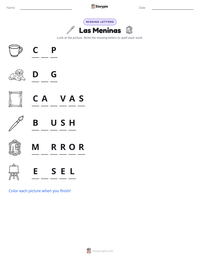 Las Meninas printable worksheet preview