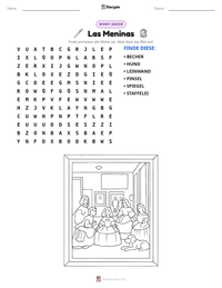 Las Meninas druckbare Arbeitsblatt Vorschau